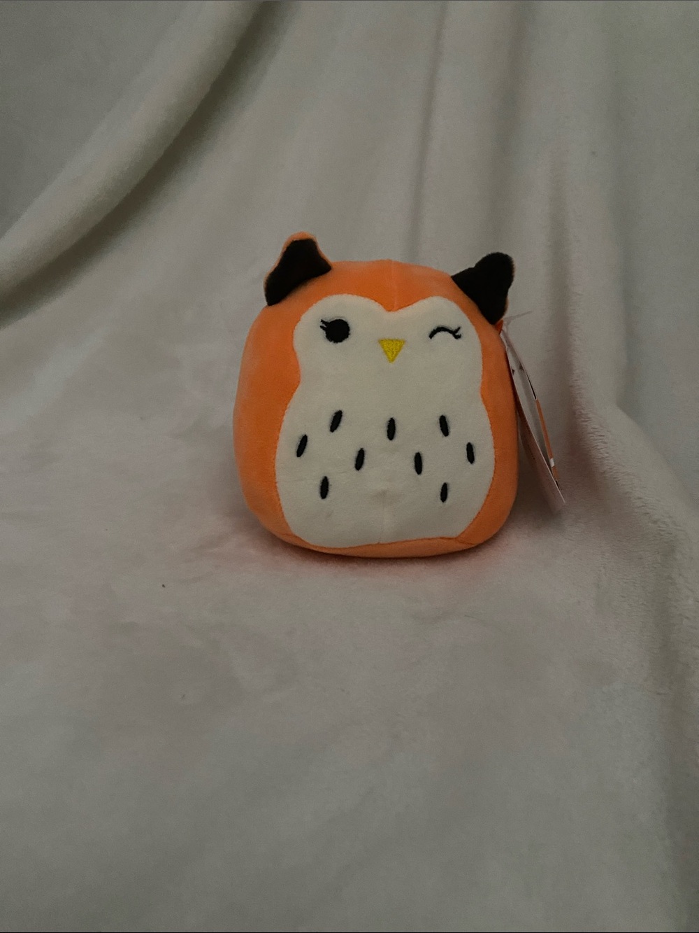 Squishmallows Orange & Cream Owl Plush Pet Toy